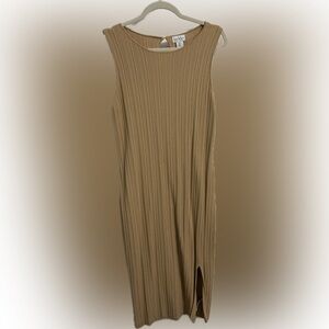 Nicole Miller Tan Ribbed Pencil Dress